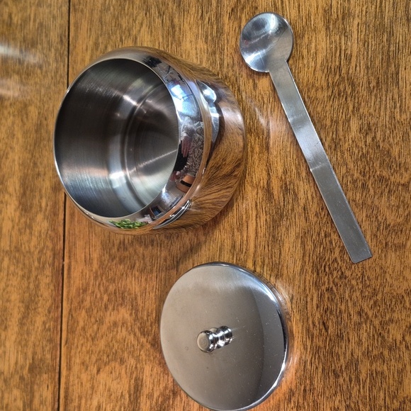 VINTAGE Shiny Chrome Cream and Sugar Set With Spoon And Tray - Picture 7 of 16